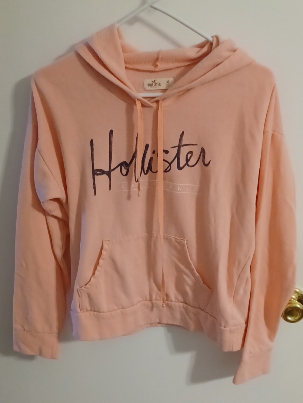 Hollister Pink Crewneck Hoodie with Script Logo